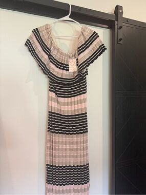 Free People Striped Off-Shoulder Maxi Dress Size Small NWT